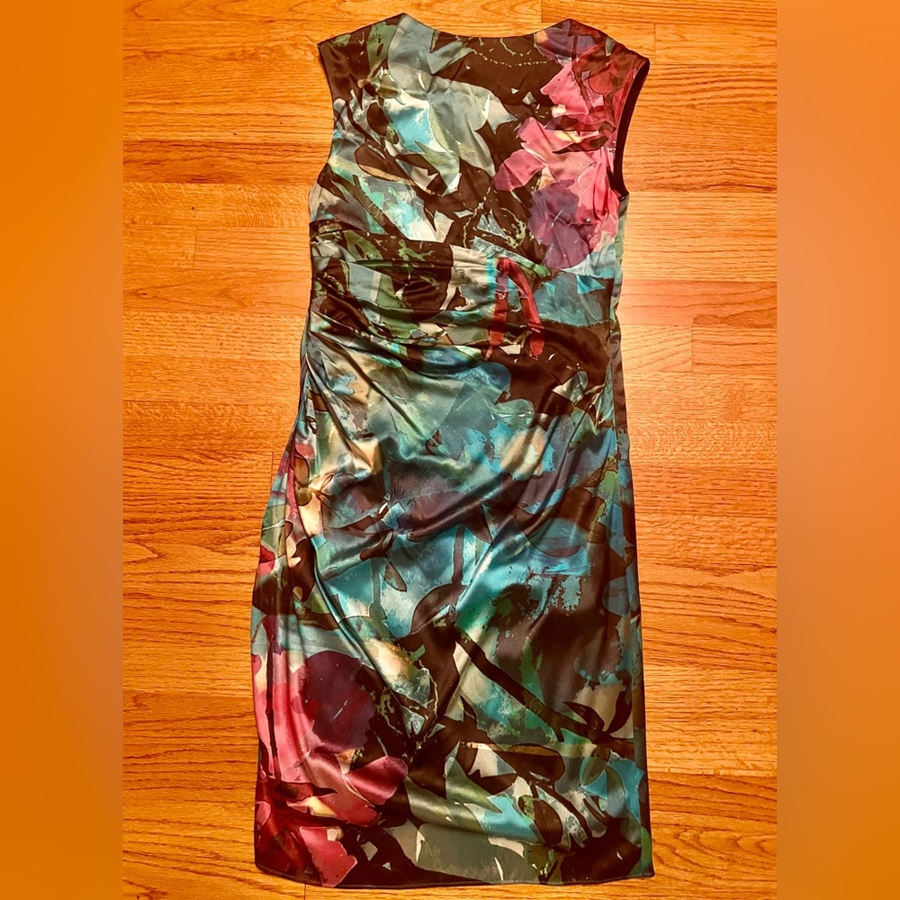 Suzi Chin for Maggy Boutique Women’s Sleeveless Sheath Watercolor Dress-Size 10 - Picture 4 of 5